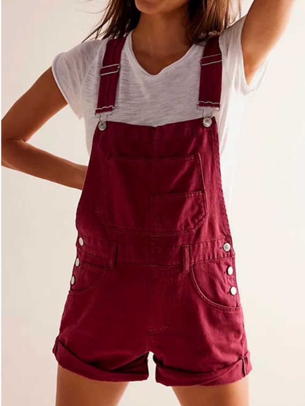 We The Free SZ L Everyone’s Favorite Ziggy Shortalls Burgundy/ Maroon Boho